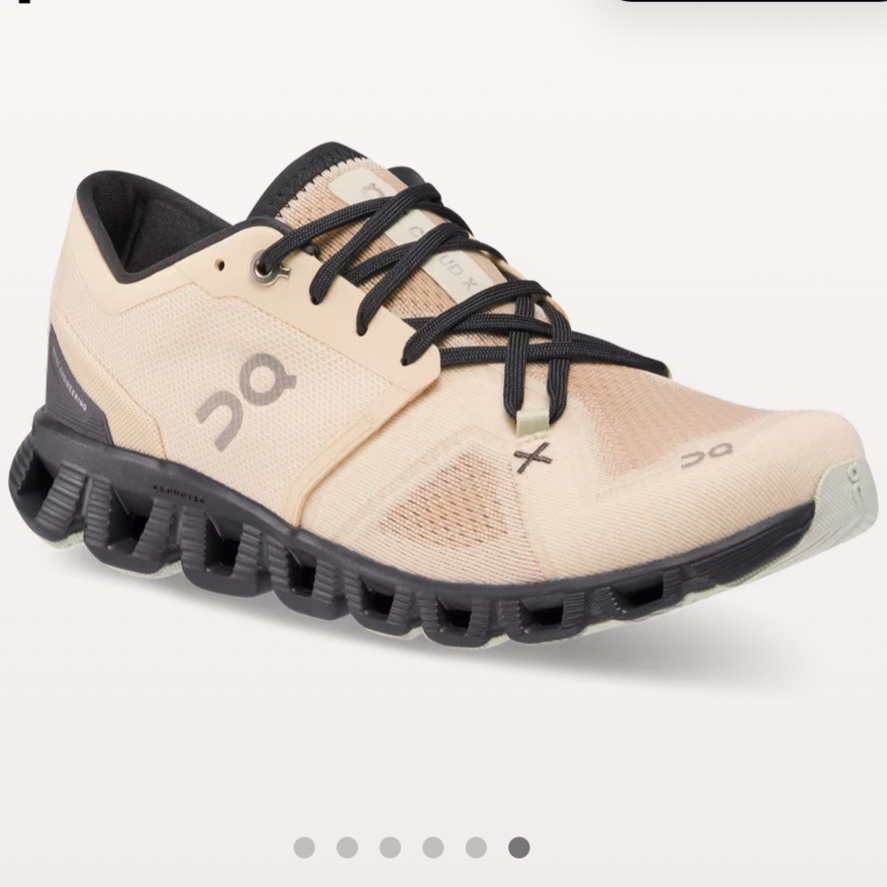 lightly worn on running Cloud X 3 peach colored sneakers - size 8
